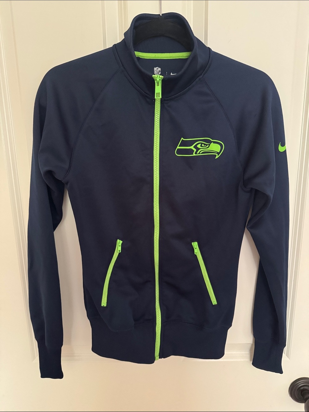 NFL Navy Jacket with Neon Green Trim